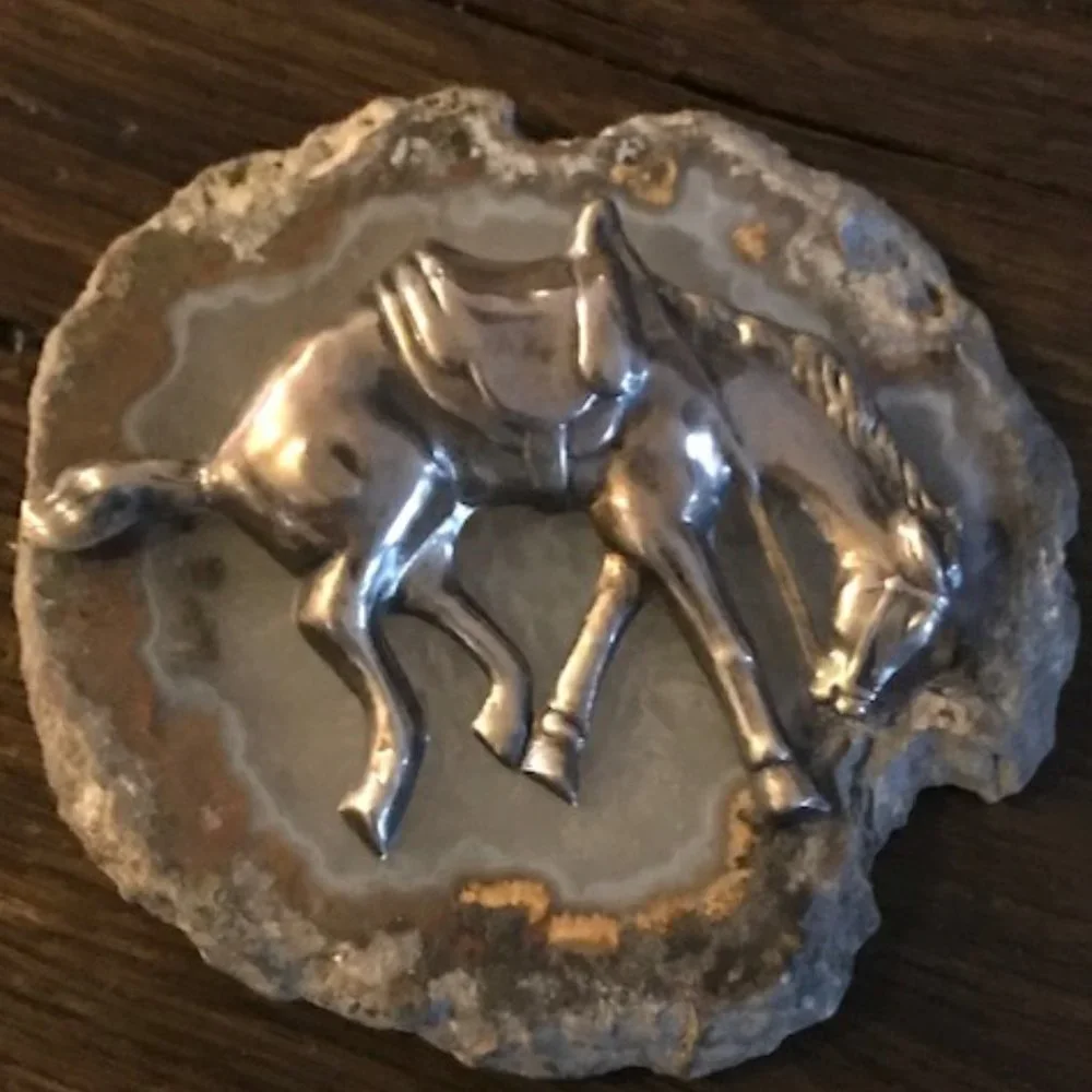 Vintage STERLING SILVER Bucking Horse Pin/Broach Western/Cowgirl